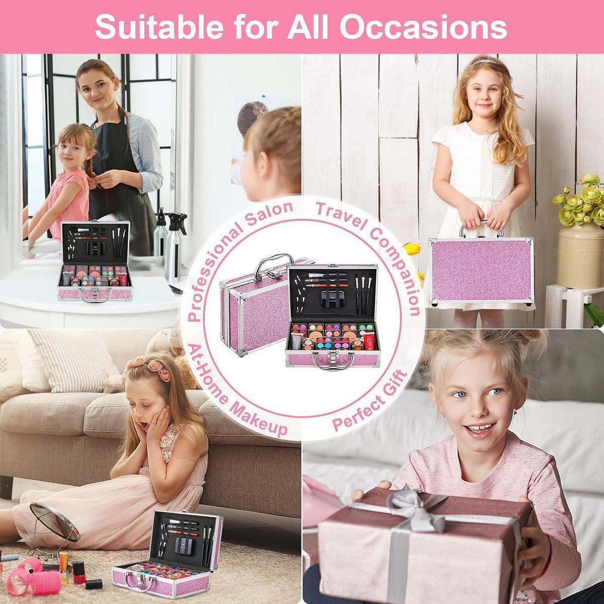 Komplettes Teen Make-up Set mit Kosmetiktasche & Pinseln