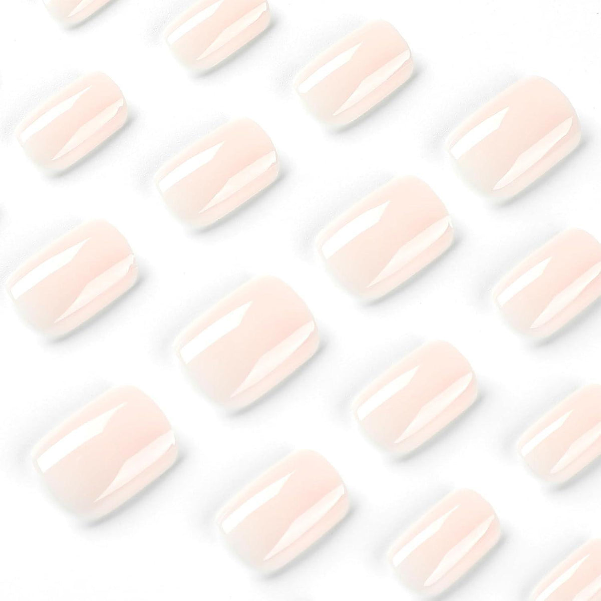 24 Press On Nails Kurz - Glänzend Weiß | Falsche Nägel Aufkleben
