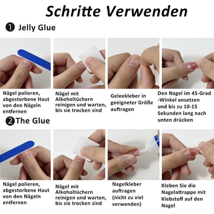 24 Press On Nails Kurz - Glänzend Weiß | Falsche Nägel Aufkleben