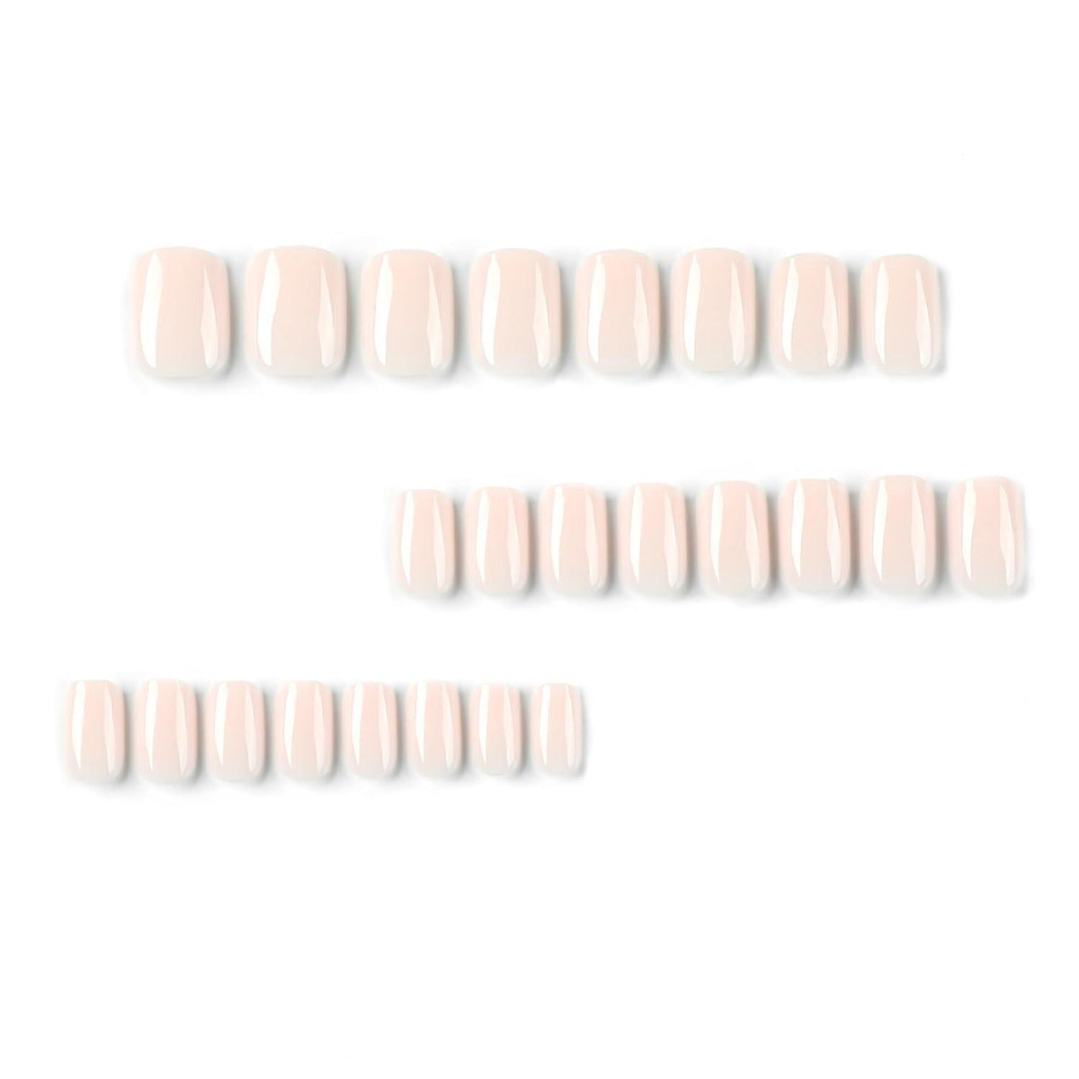 24 Press On Nails Kurz - Glänzend Weiß | Falsche Nägel Aufkleben