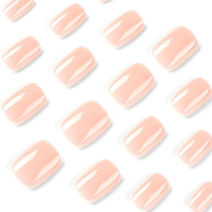 24 Press On Nails Kurz Rosa - Glänzend & Elegant zum Aufkleben