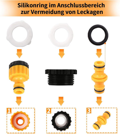 Gartenschlauch 1/2 Zoll Schlauchverbinder Set 16-teilig Gardena-Anschluss