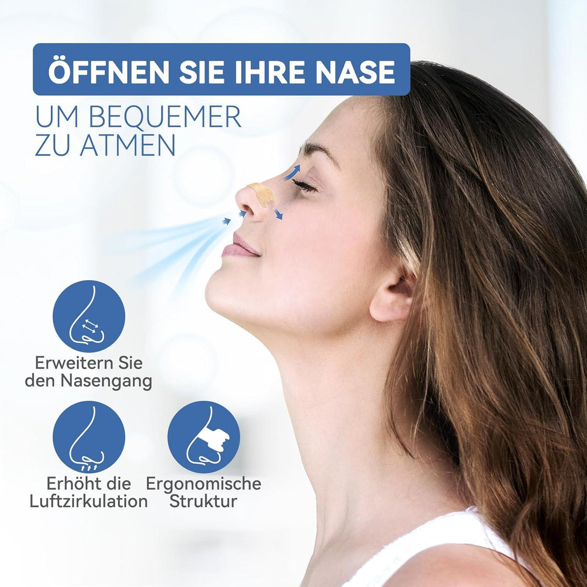 AnjoCare Nasenpflaster 50 Stück - Extra starke Nasenstreifen gegen Schnarchen & Nasenverstopfung