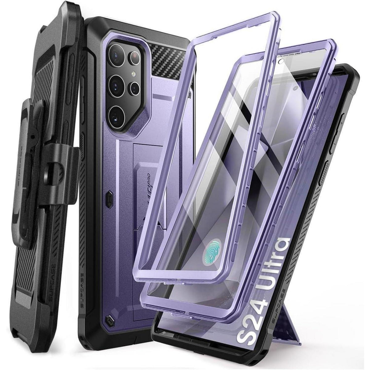 Samsung Galaxy S24 Ultra Hülle mit Gürtelclip & Ständer, Lila