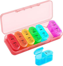 Tablettenbox 14 Tage Pillendose 2 Fächer Medikamenten Organizer