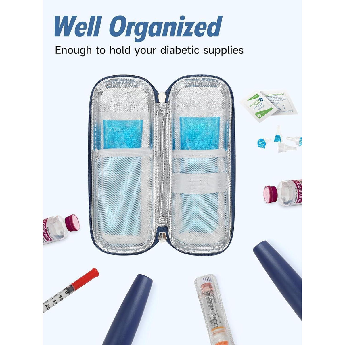 Insulin Kühltasche mit Kühlakkus für Reise & Alltag