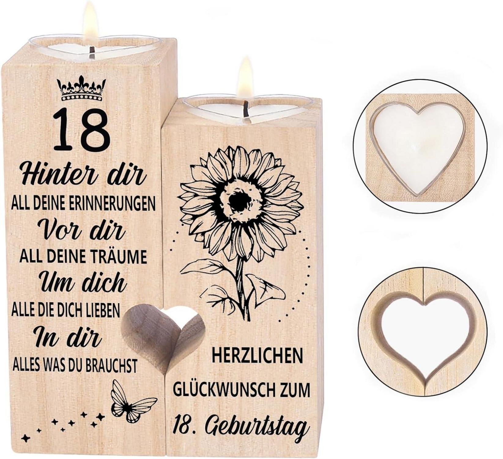 18. Geburtstag Mädchen Junge Kerzenständer Geschenk 18 Geburtstag Deko