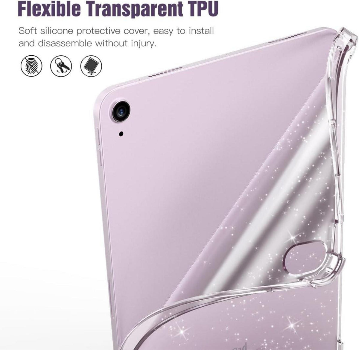 TiMOVO iPad Air 11 Hülle 2024, Schlank Transparent TPU Schutzhülle