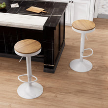 YOUNIKE Barhocker 2er Set Weiß Holz, Höhenverstellbar & Schwenkbar
