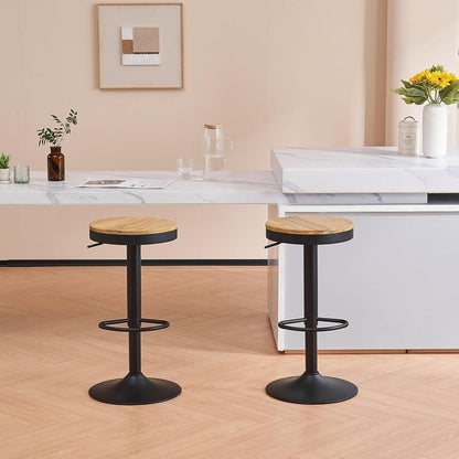 YOUNIKE Barhocker 2er Set, Höhenverstellbar & Schwenkbar Schwarz