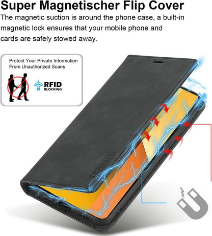 Handyhülle Xiaomi Redmi Note 13 5G Leder Klapphülle mit Ständer und