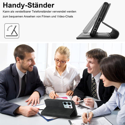 Handyhülle Xiaomi Redmi Note 13 Pro 5G Leder Flip Wallet Case Schwarz