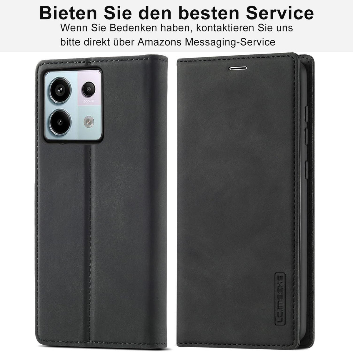 Schwarze Klapphülle für Xiaomi Redmi Note 13 Pro 5G Poco X6