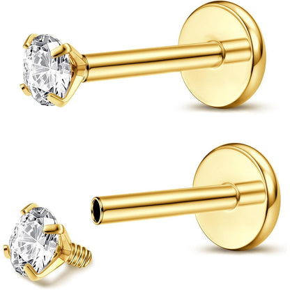 Titan Piercing Set 2er-Pack – Labret, Medusa, Nasenring