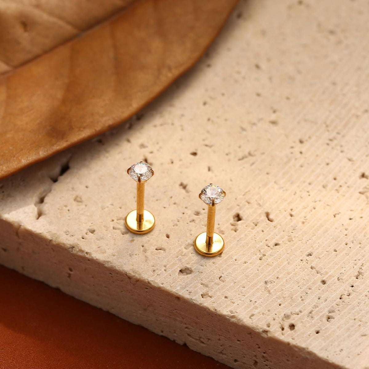 Titan Piercing Set 2er-Pack – Labret, Lippen, Nasen, Ohrstecker