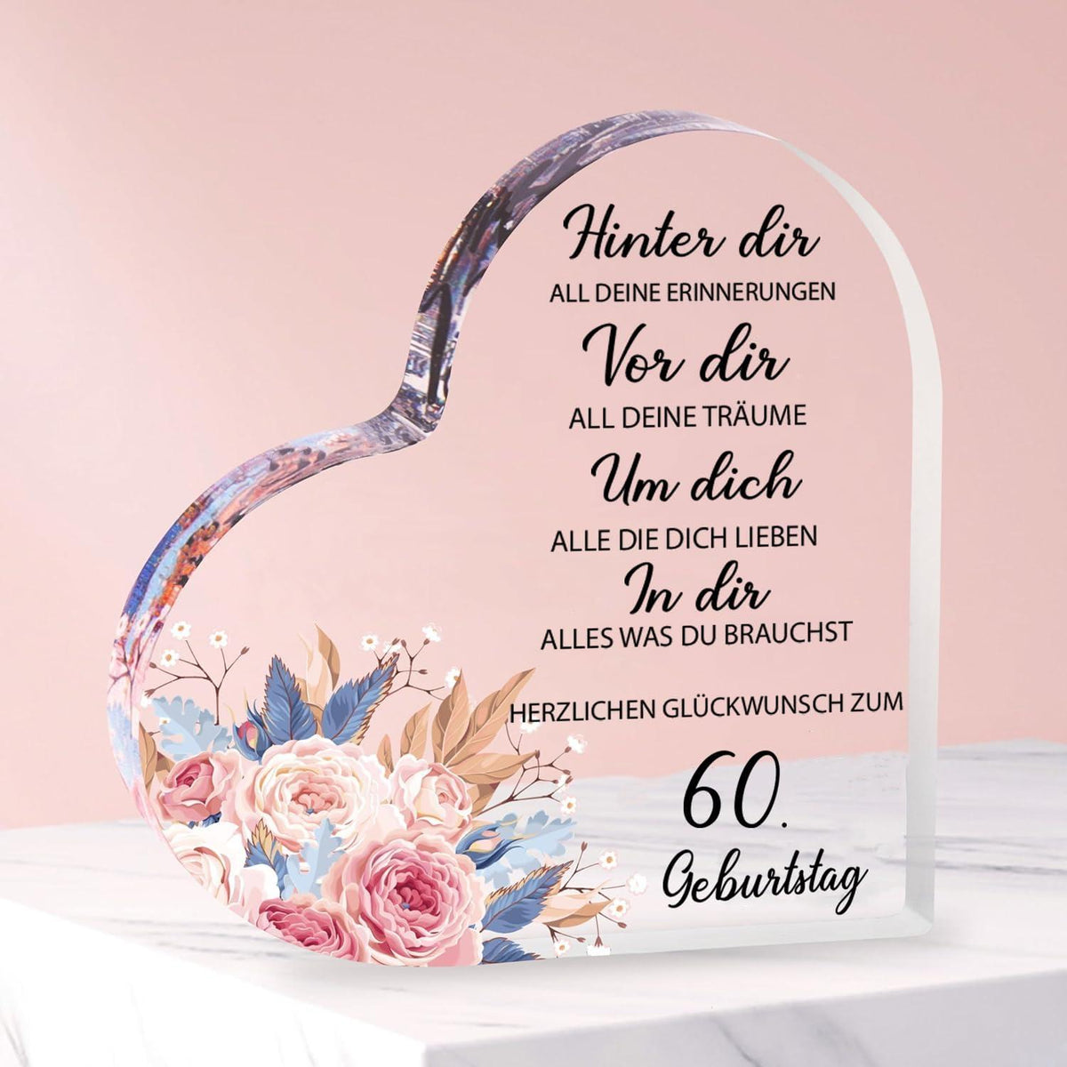 Acrylplakette Geschenk 60. Geburtstag Frau Mann 1964 - Deko Block