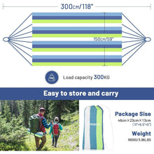 Hängematte Outdoor Camping Baumwolle 230x150CM Tragbar Blau