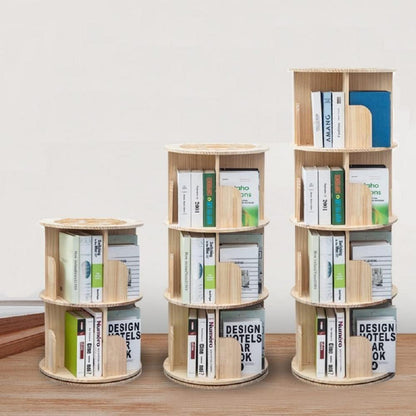 Drehbares Bücherregal Kiefernholz – 3-stöckig, 44cm Durchmesser