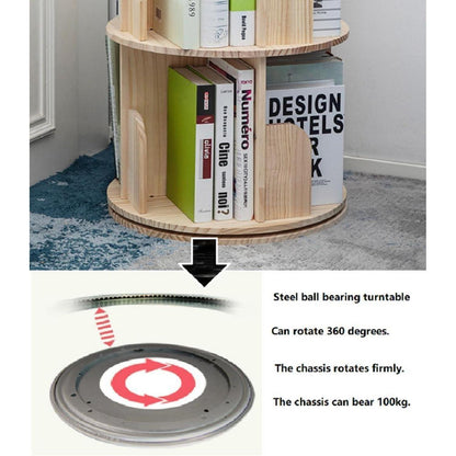 Drehbares Bücherregal Kiefernholz – 3-stöckig, 44cm Durchmesser