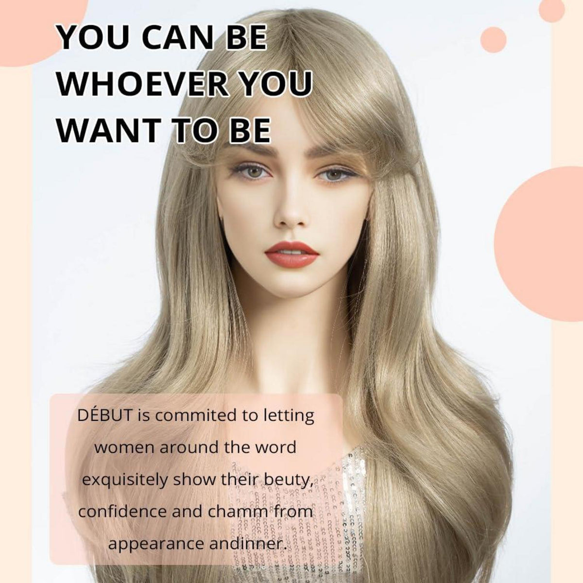 Lange blonde Perücke mit Pony – Hitzebeständig & Vielseitig