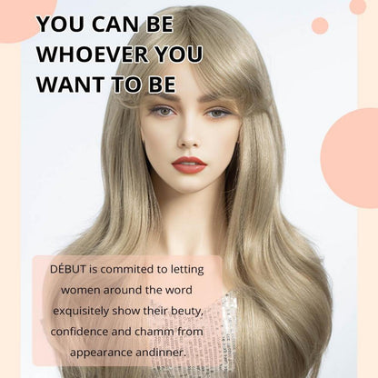 Lange blonde Perücke mit Pony – Hitzebeständig & Vielseitig