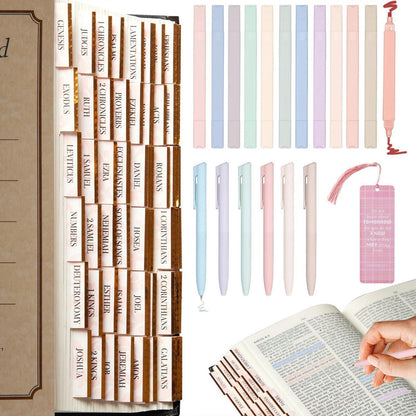 Bibel-Set: Textmarker, Stifte & Tabs für Bibelstudium