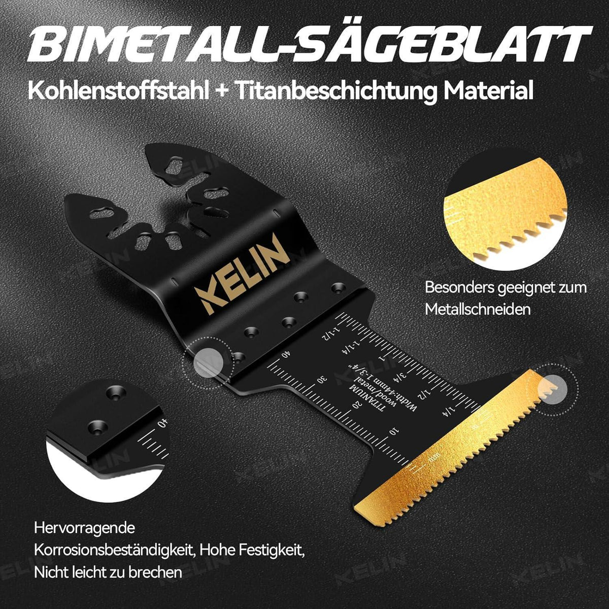 Multitool Sägeblätter 12tlg Titan Japanischer Zahn Holz & Metall