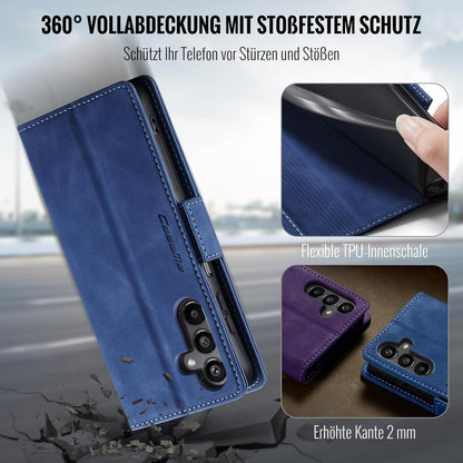 Handyhülle Samsung Galaxy A15 Klapphülle RFID Schutz Blau Standfunktion