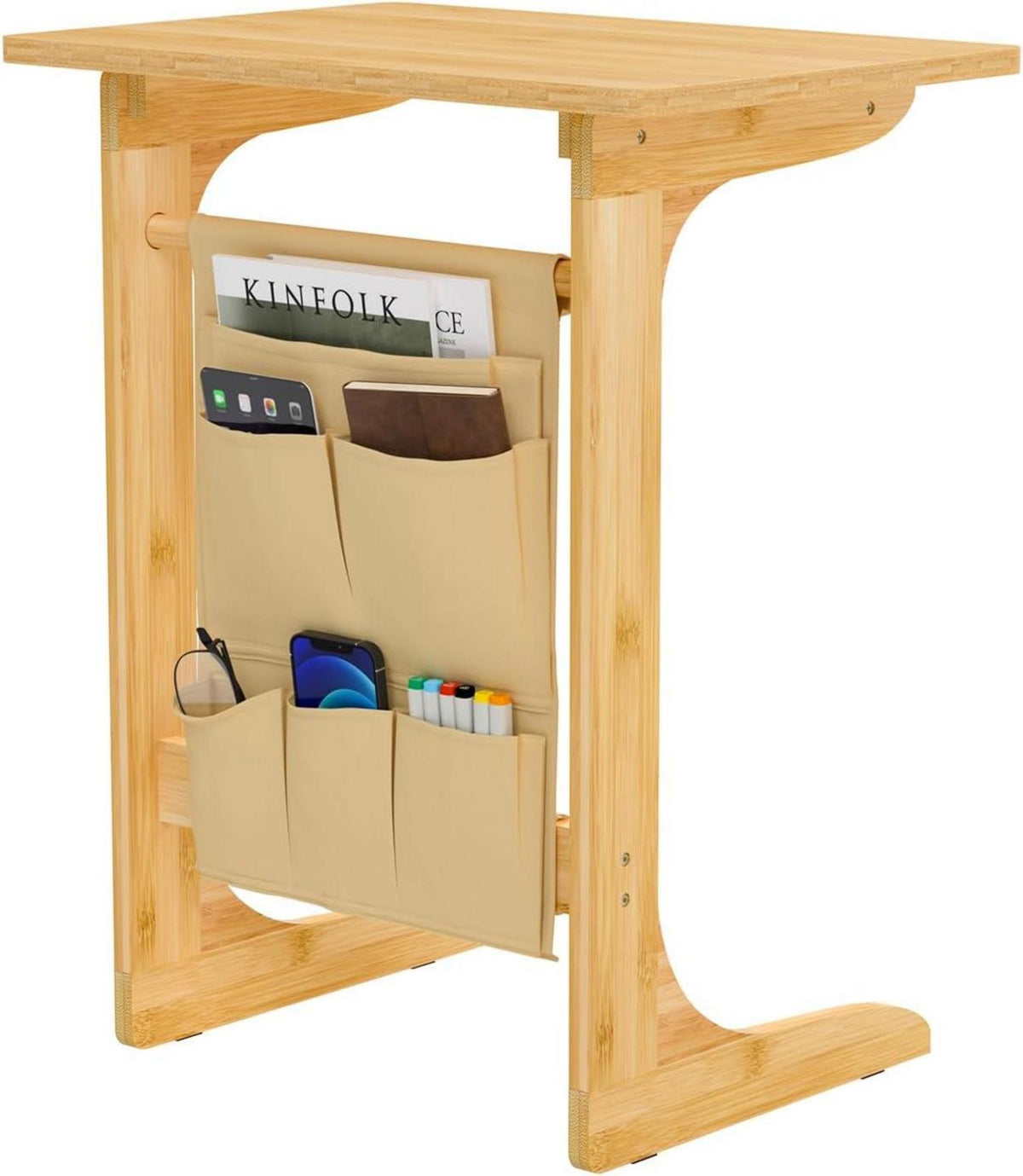 Beistelltisch C-Form Wohnzimmer Tisch 50x35x63 cm Sofatisch