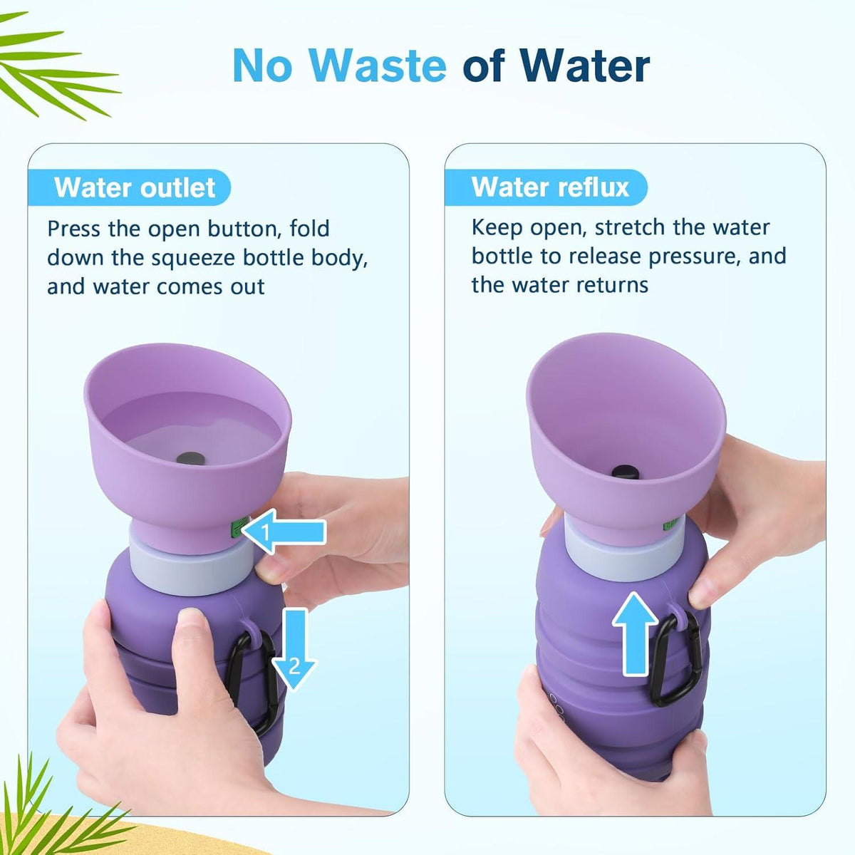 Pecute Faltbare Hundewasserflasche Unterwegs Sicher