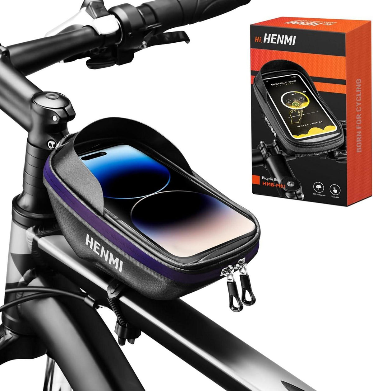 Fahrrad Handytasche Wasserdicht IPX5 TPU Touchscreen 7 Zoll2888