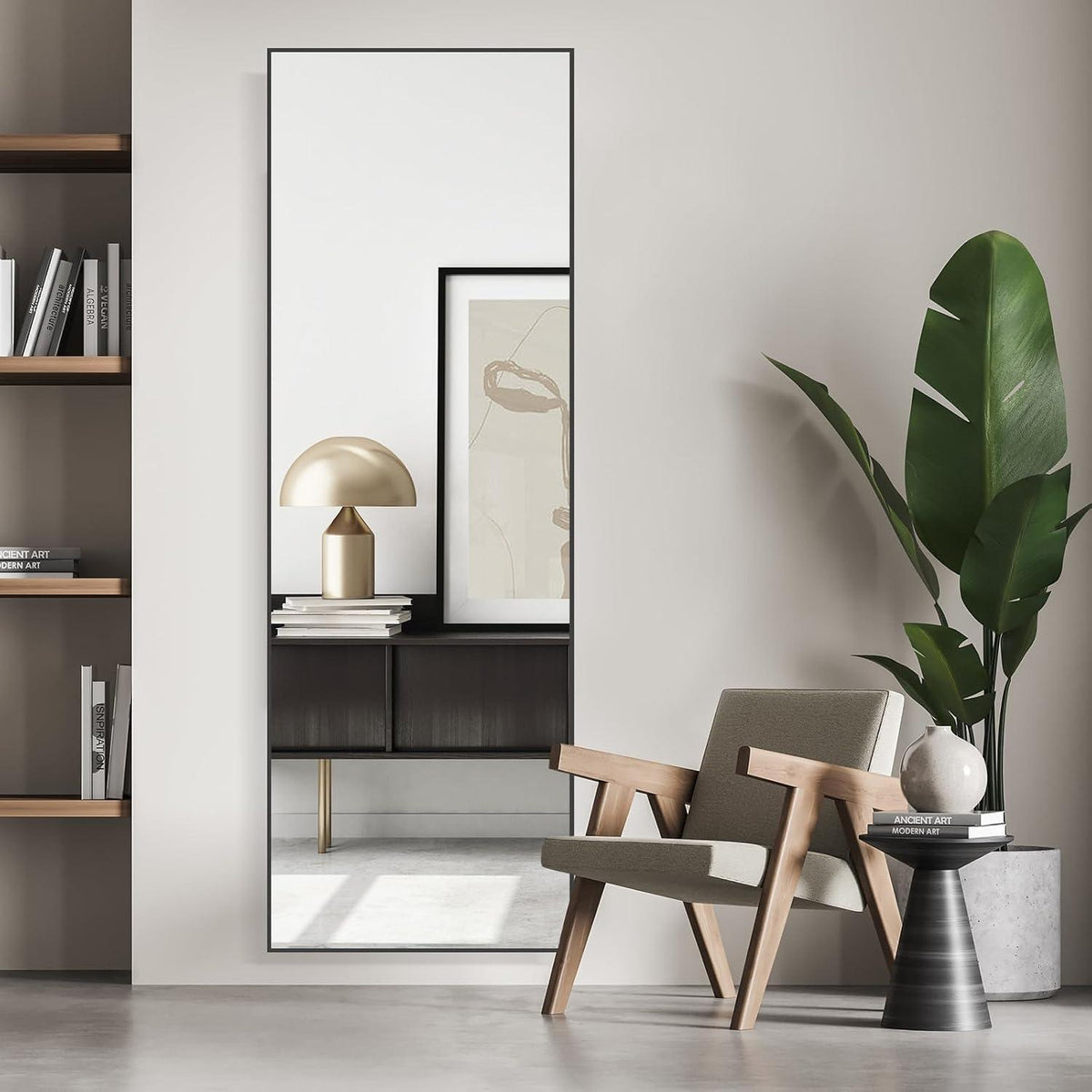 Ganzkörperspiegel Standspiegel 161x52cm Schwarz – Geschenkidee