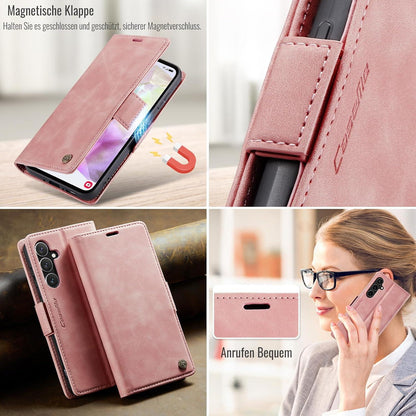 XYGLOW Samsung Galaxy A35 5G Handyhülle Klappbar PU Leder RFID Schutz Flip Case Rosa