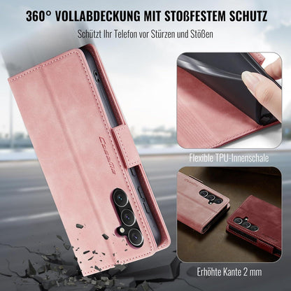 Samsung Galaxy A55 5G Handyhülle Klappbar PU Leder RFID Schutz Rosa