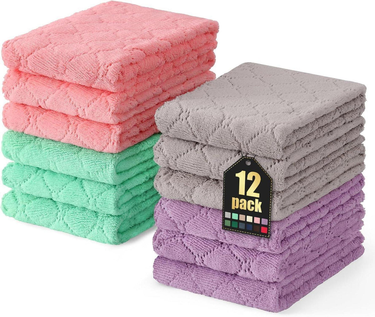 12er Pack Mikrofaser Reinigungstücher 25x50 cm Küchentücher Set