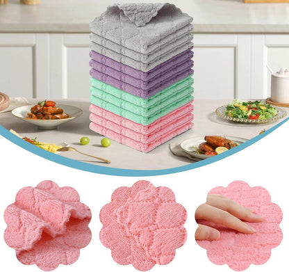 Mikrofasertücher 12er Pack 25x50cm Waschbar Fusselfrei Küchentücher