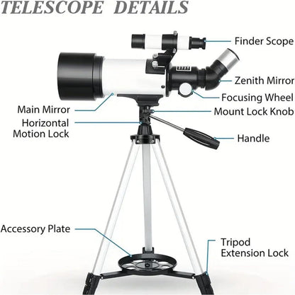 Misilmp Teleskop 70mm Aperture 400mm für Anfänger & Kinder
