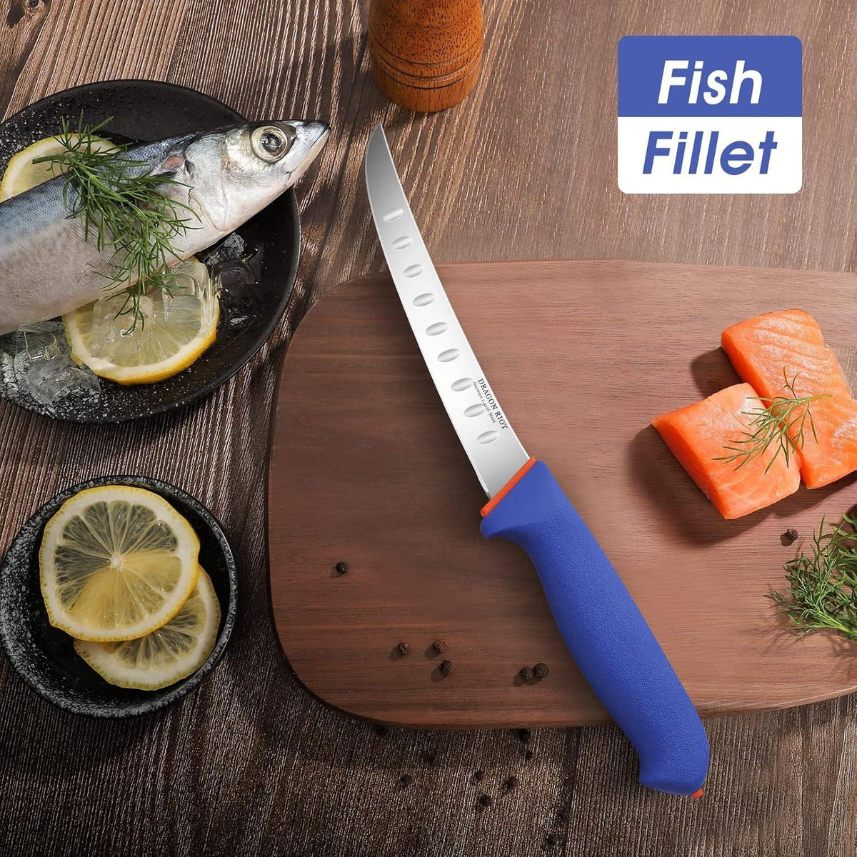 Flexibles Ausbeinmesser 6 Zoll scharfes Grillmesser Blau