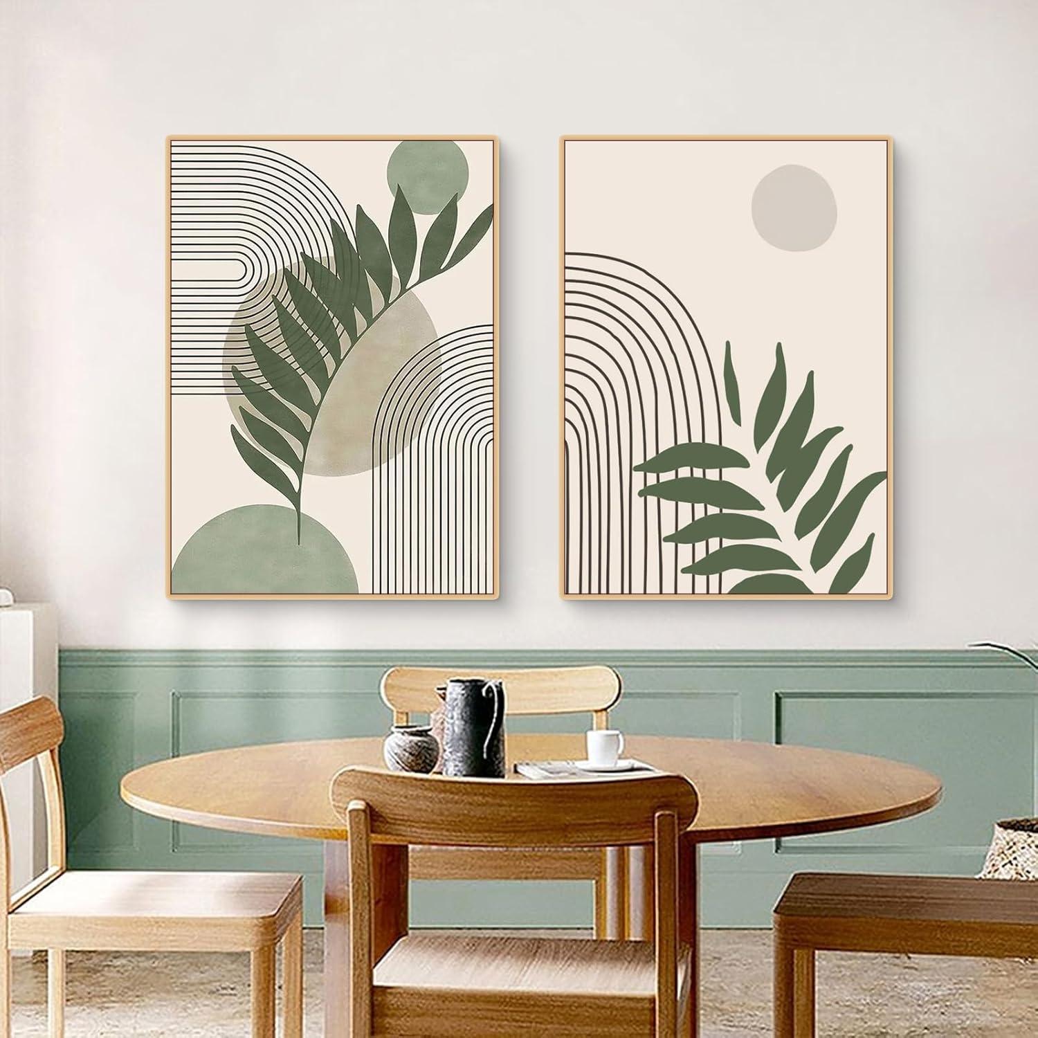 Grüne Pflanze Boho Poster Set, 3-teilig, Wandbilder 30x40cm