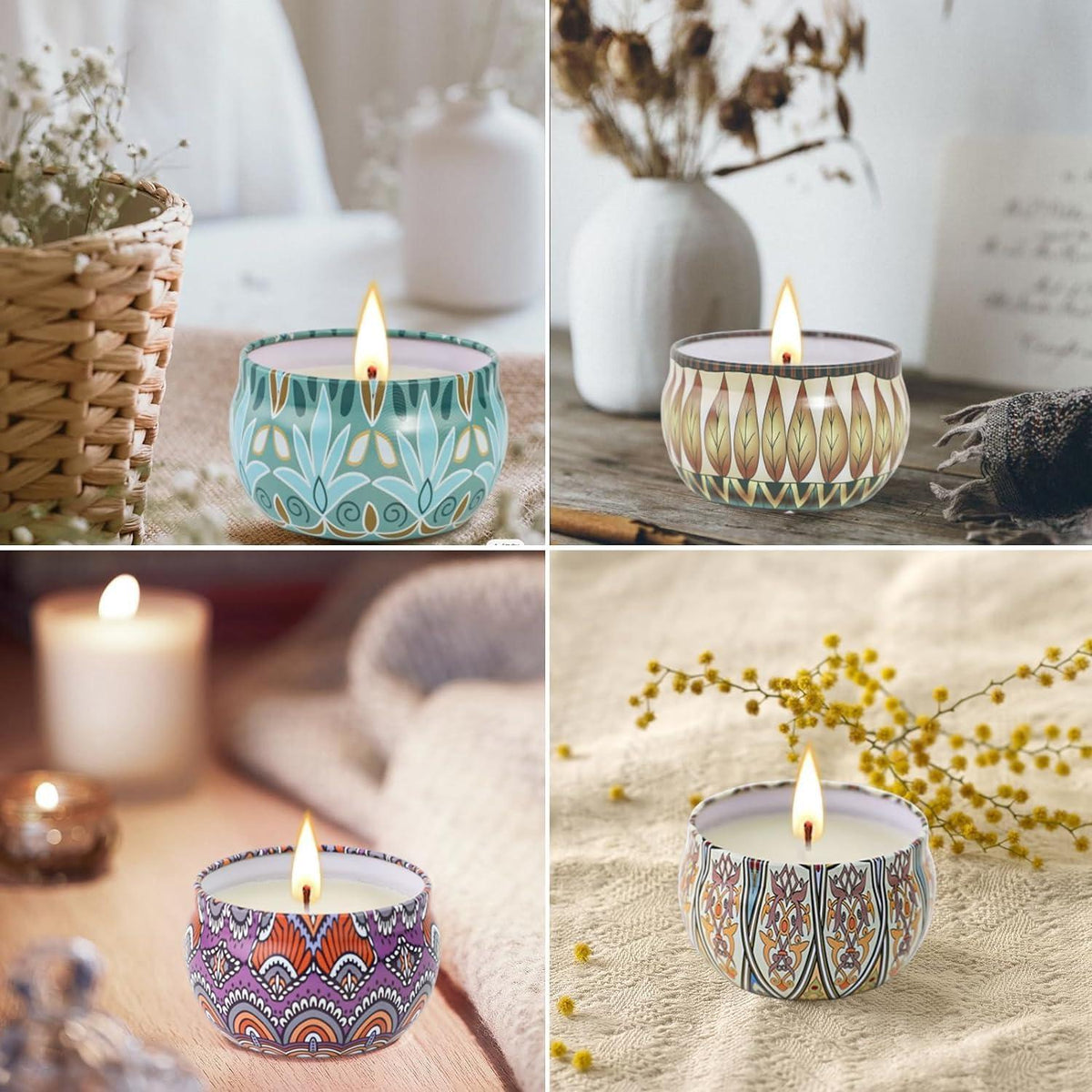 24er Yinuo Mirror Duftkerzen Geschenkset für Frauen, Sojawachs Aromatherapie, Muttertag, Weihnachten, Geburtstag