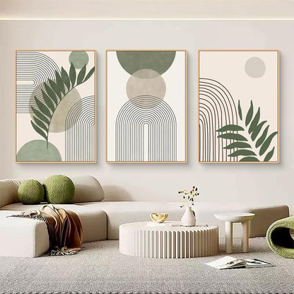 3er Boho Bilder Set Grüne Pflanzen Poster Wanddeko