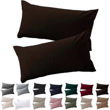 2er Set Kissenbezüge 40x60 cm Braun Mikrofaser mit Reißverschluss