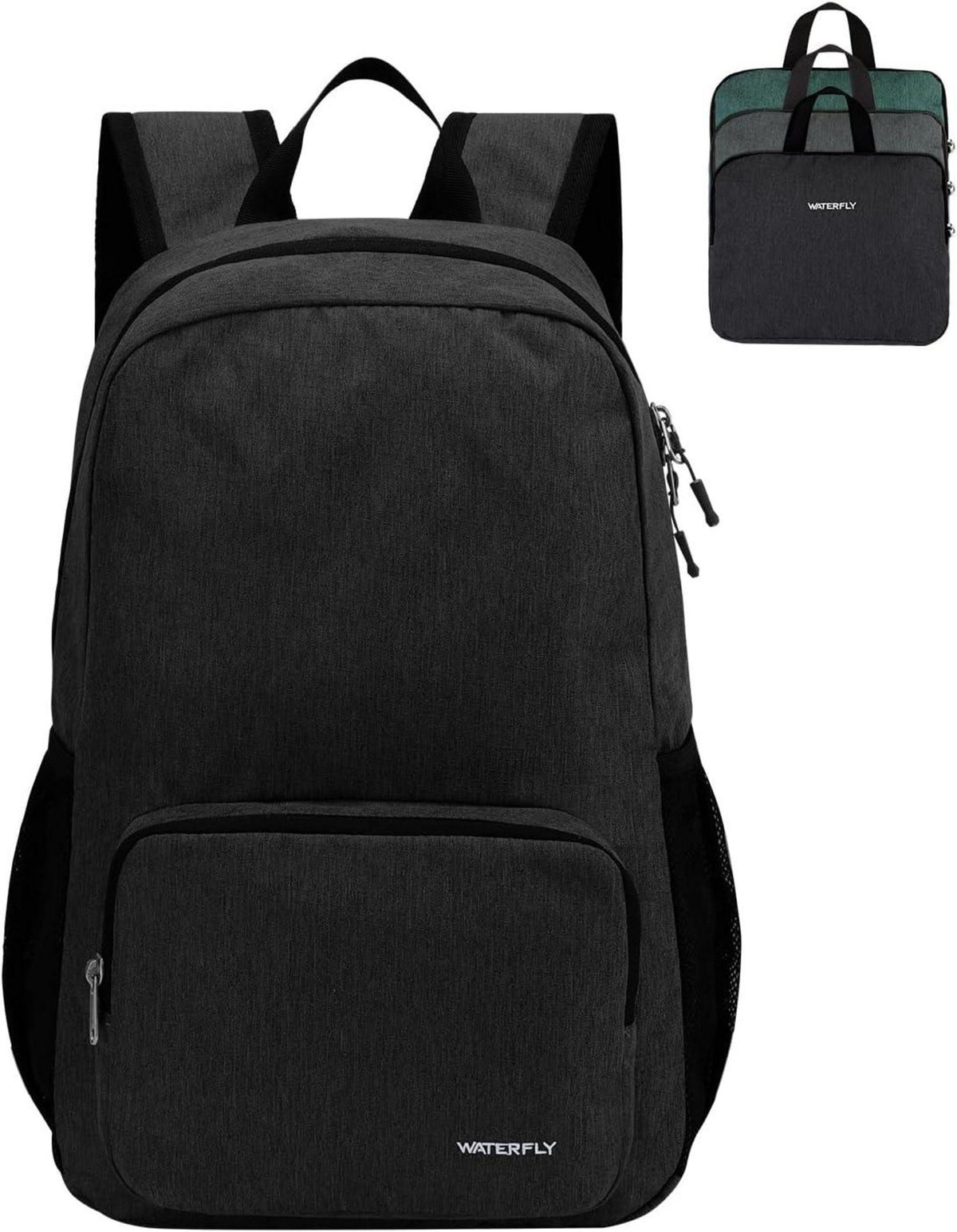Faltbarer 20L Wanderrucksack Daypack Schwarz