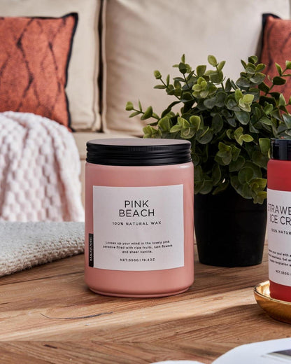 Aromatische Strand Duftkerzen im Glas Kokosnuss groß 110 Stunden