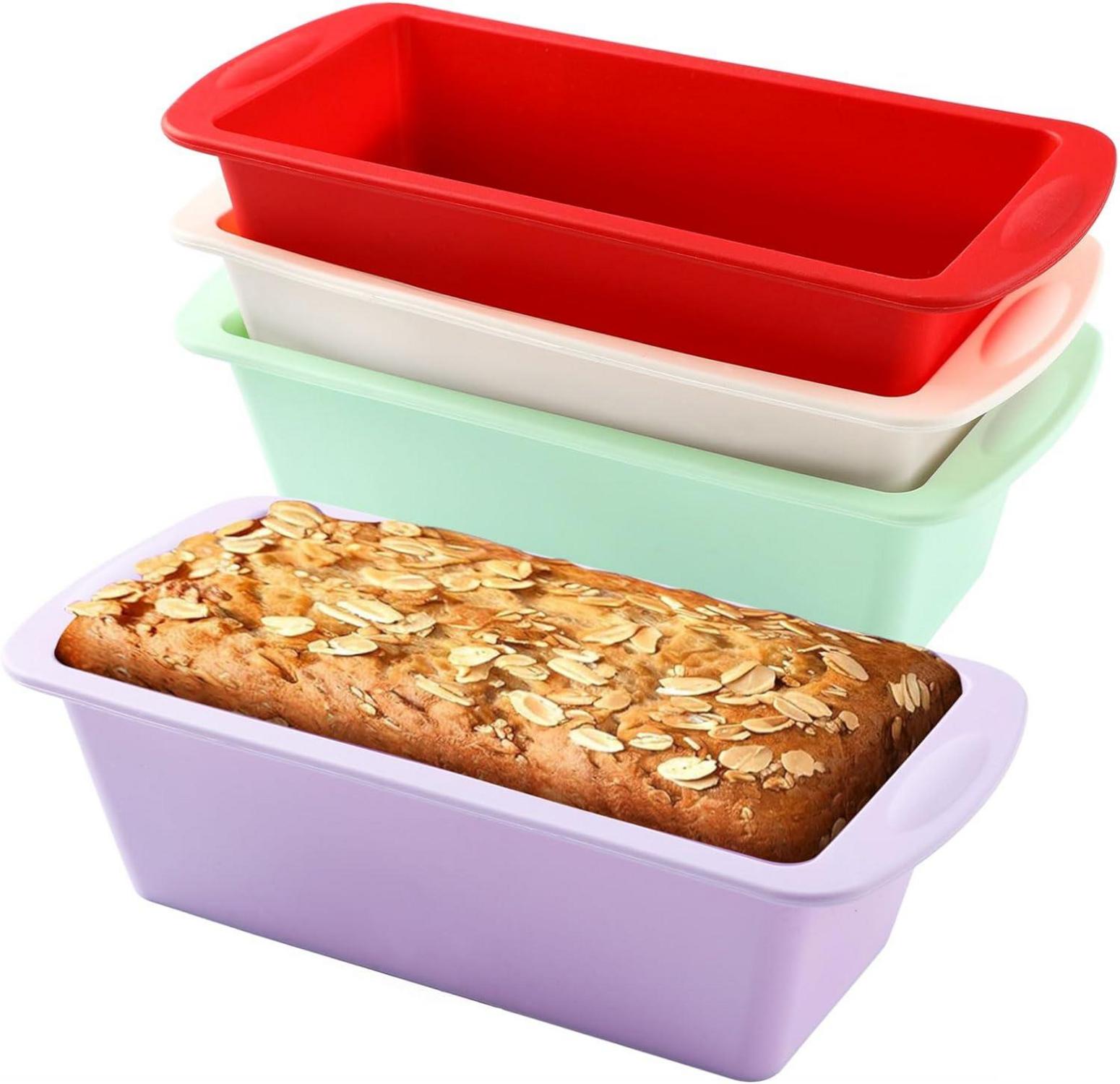 4er Set Silikon Brotbackform Kastenform für Brote & Kuchen