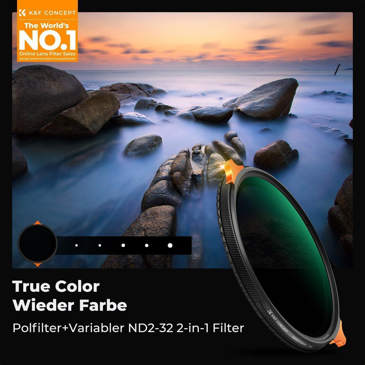 ND & Polfilter 62mm für Videoaufnahmen, 1-5 Blendenstufen
