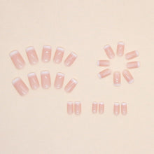 24 Stück Gradient Eckig Nude Press on Nägel - Weiß Glossy