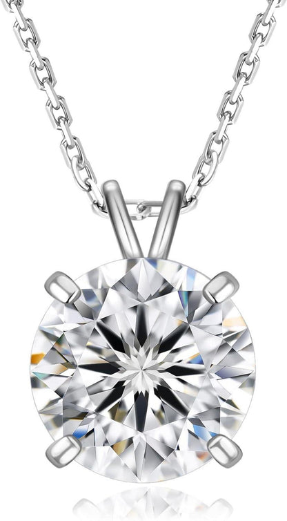 Moissanite Anhänger Kette 925 Silber 3 Karat VVS1 D Farbe