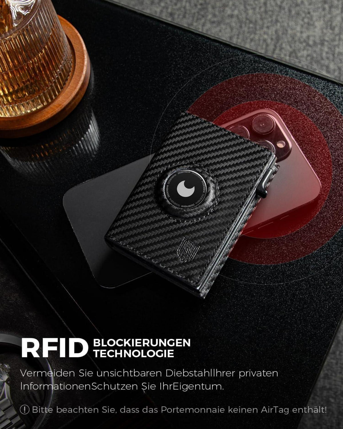 DODENSHA MagSnap Airtag Wallet Herren RFID Schutz Kartenetui Smart Wallet