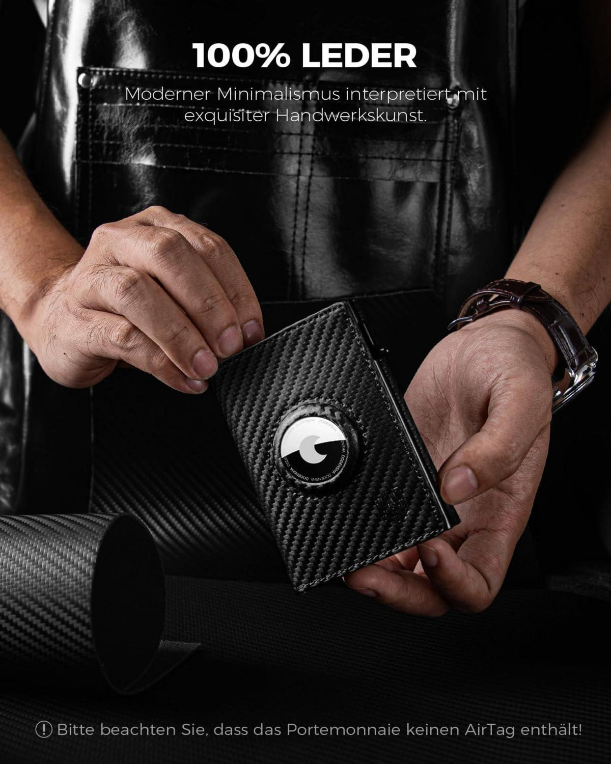 DODENSHA MagSnap Airtag Wallet Herren RFID Schutz Kartenetui Smart Wallet